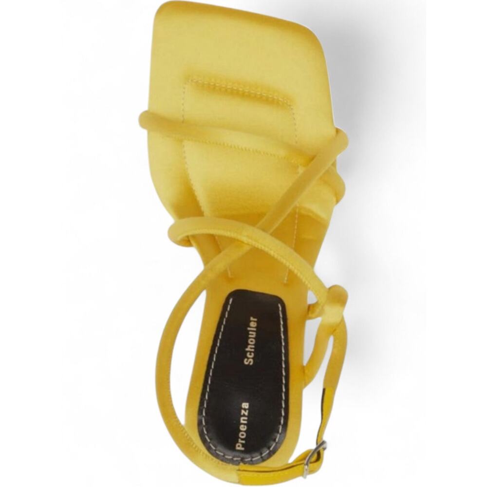 Proenza Schouler Yellow Strappy Heels Square Toe Slingback Y2K Baddie 38 NWOB - Picture 9 of 13